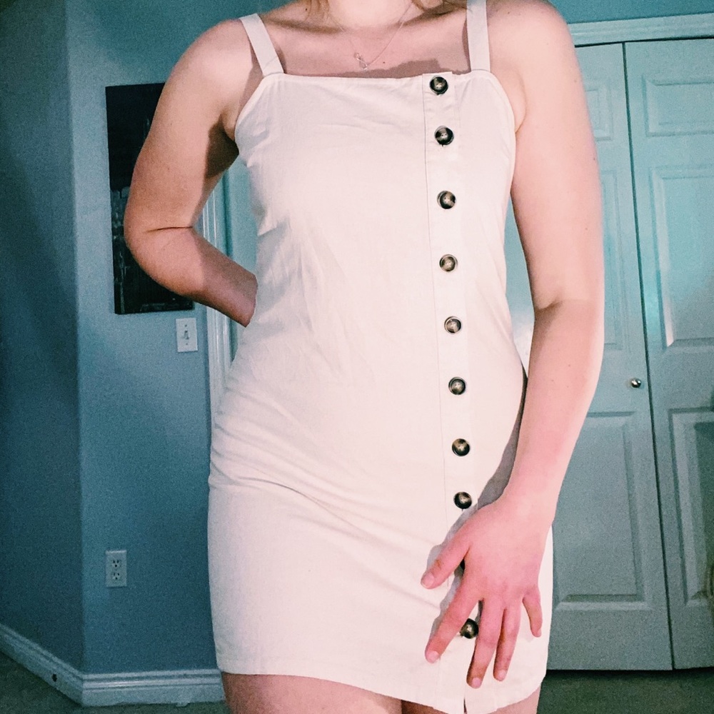 Tight cream dress
